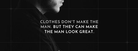 Citation about a man clothes Facebook cover Design Template