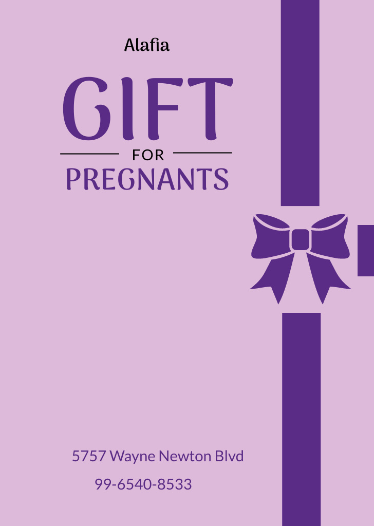 Gift for Pregnant Offer with Present Boxes and Bows Flyer A6 Design Template