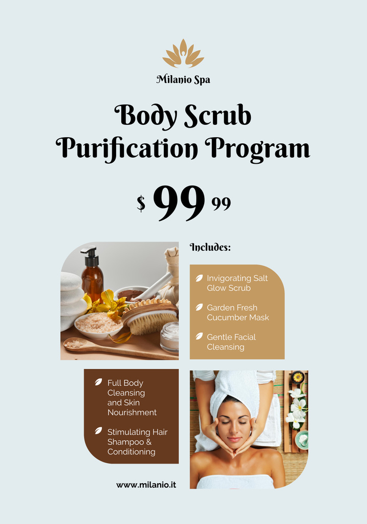 Spa Salon Offer with Skincare Products and Soap Poster 28x40in Design Template