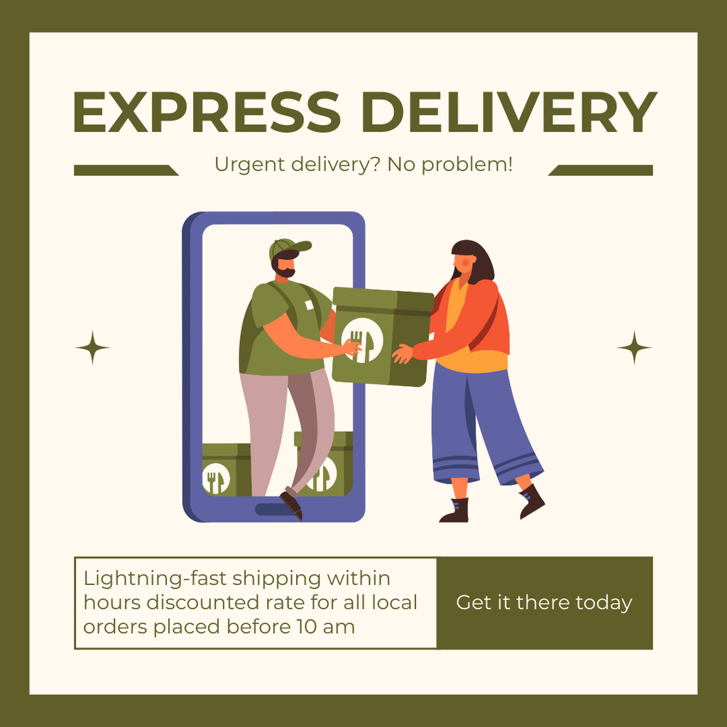 Urgent Delivery of Online Orders Instagram – шаблон для дизайна