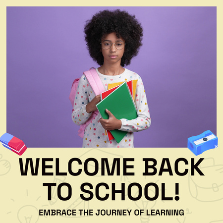 Back To School Event Congrats In Purple Animated Post Design Template