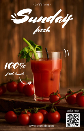 Designvorlage Angebot von frischem Tomatensaft für Recipe Card
