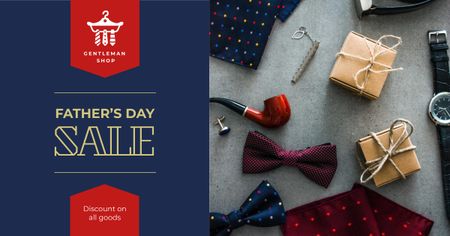 Plantilla de diseño de Stylish male accessories for Father's Day Facebook AD 