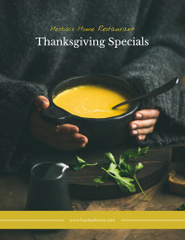 Thanksgiving Specials Ad with Tasty Vegetable Soup