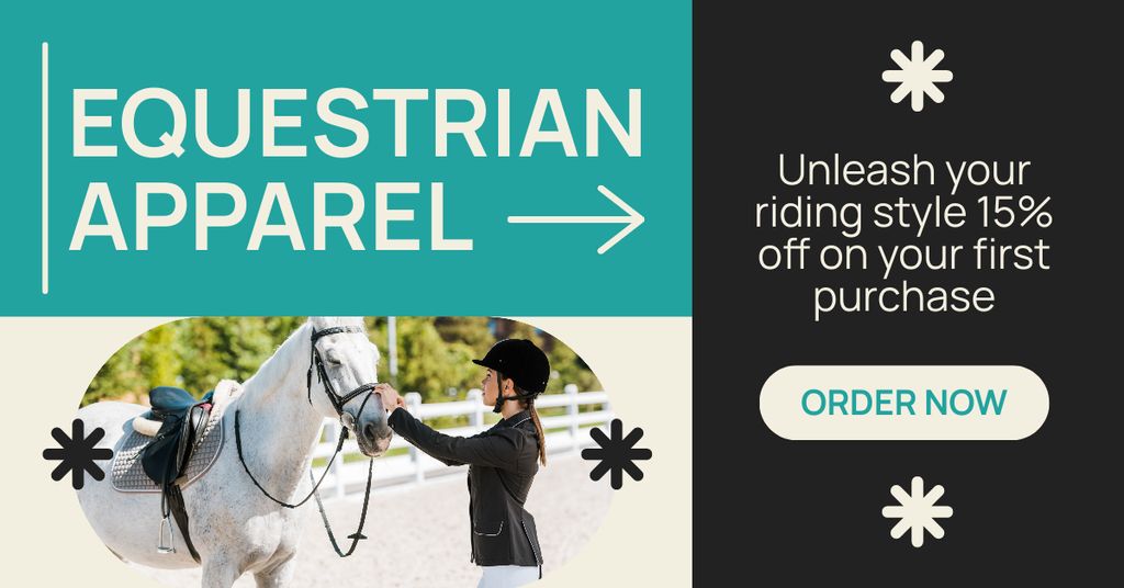 Ontwerpsjabloon van Facebook AD van Showcase Your Style During Equestrian Practice