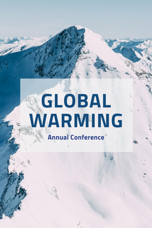 Global Warming Conference with Melting Ice in Sea Pinterest Design Template