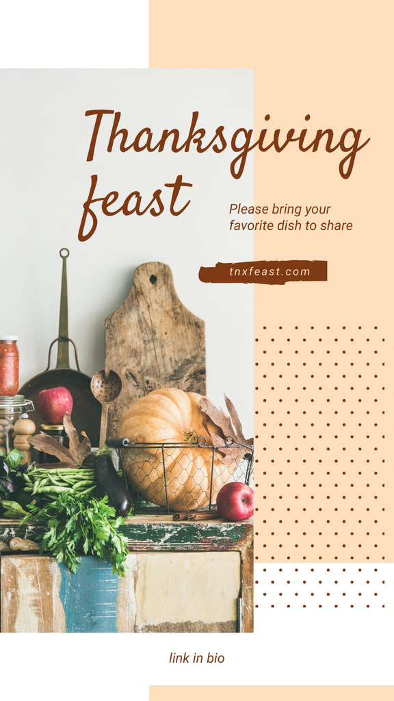 Plantilla de diseño de Thanksgiving traditional Food Instagram Story 