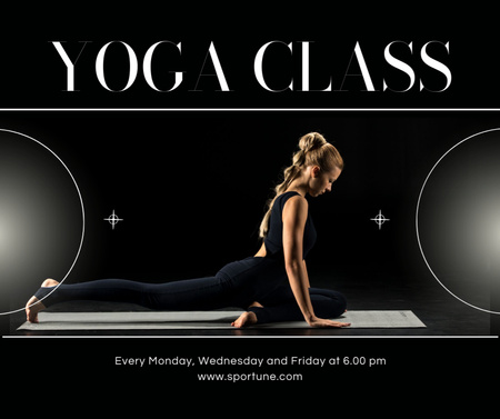 Designvorlage yoga-kurs mit attraktivem mädchen für Facebook