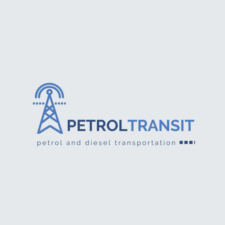 Plantilla de diseño de Petrol Transportation Industry Power Lines Icon Logo 1080x1080px 
