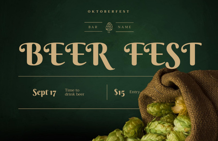 Oktoberfest Celebration Announcement Flyer 5.5x8.5in Horizontal Design Template