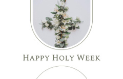 Holy Week Greeting with Flower Cross of Jesus