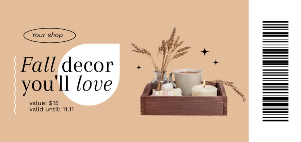 Fall Home Decor Offer Coupon Din Large – шаблон для дизайну