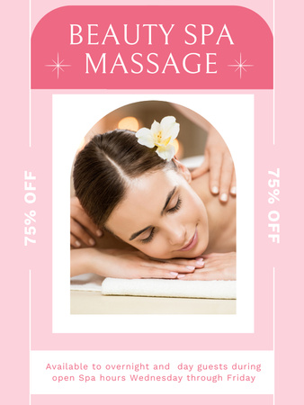 Spa Services and Massage Therapy Poster US Design Template