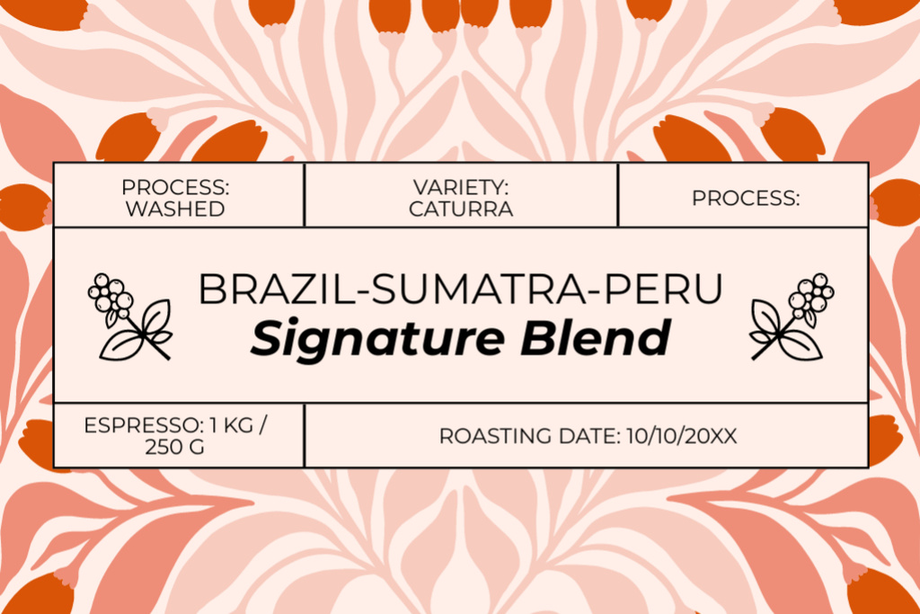 Coffee Blends Retail Label tervezősablon