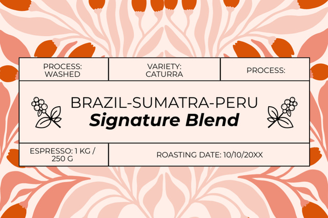 Plantilla de diseño de Coffee Blends Retail Label 