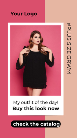 Ad of Plus Size Clothing with Beautiful Woman Instagram Story Design Template