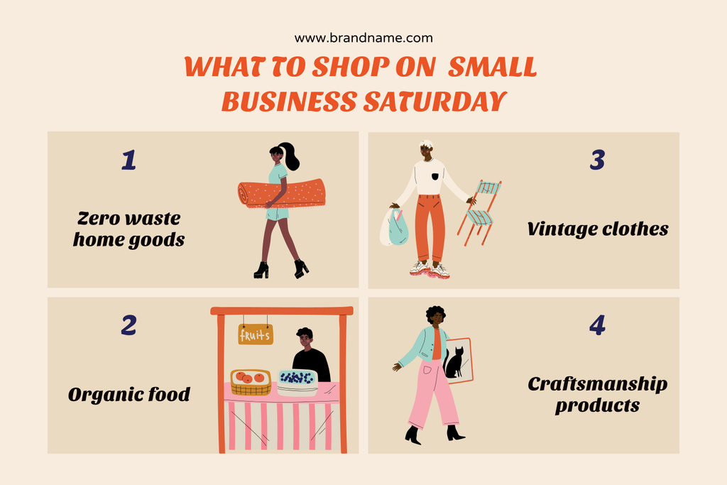 Ontwerpsjabloon van Storyboard van What to Shop on Small Business Saturday