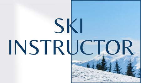 Ontwerpsjabloon van Business card van Ski Instructor Services Offer