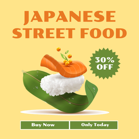 Japanese Street Food Discount Offer Instagram tervezősablon