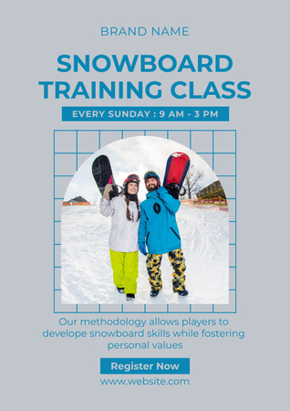 Snowboarding Classes Advertisement Poster Design Template