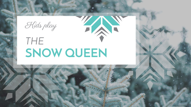 Template di design Winter Event Announcement with Snowy Branches FB event cover