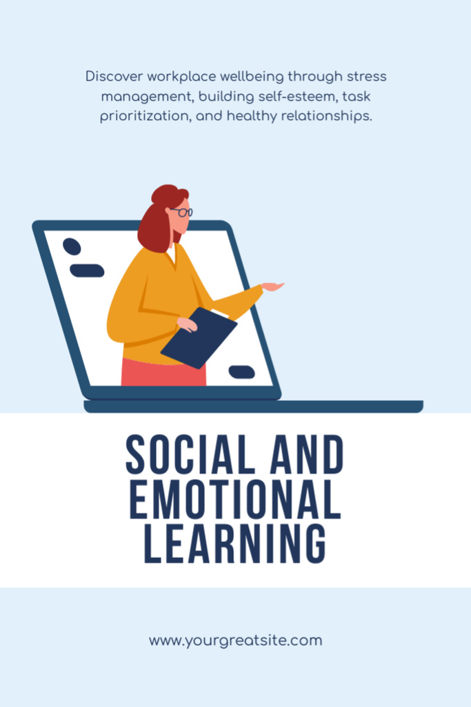 Ontwerpsjabloon van Postcard 4x6in Vertical van Course of Social and Emotional Learning Offer