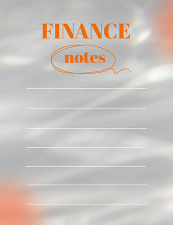 Finance Planning with Lines in Grey Notepad 107x139mm Design Template