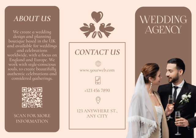 Ontwerpsjabloon van Brochure van Wedding Planner Agency Offer
