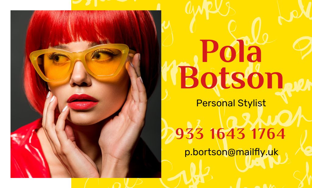 Personal Stylist Services Offer Business Card 91x55mm Design Template