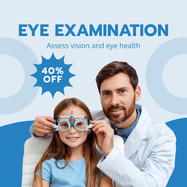 Discount on Eye Examination for Children Instagram Design Template