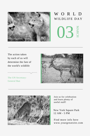 World Wildlife Day Animals in Natural Habitat Flyer 4x6in Design Template