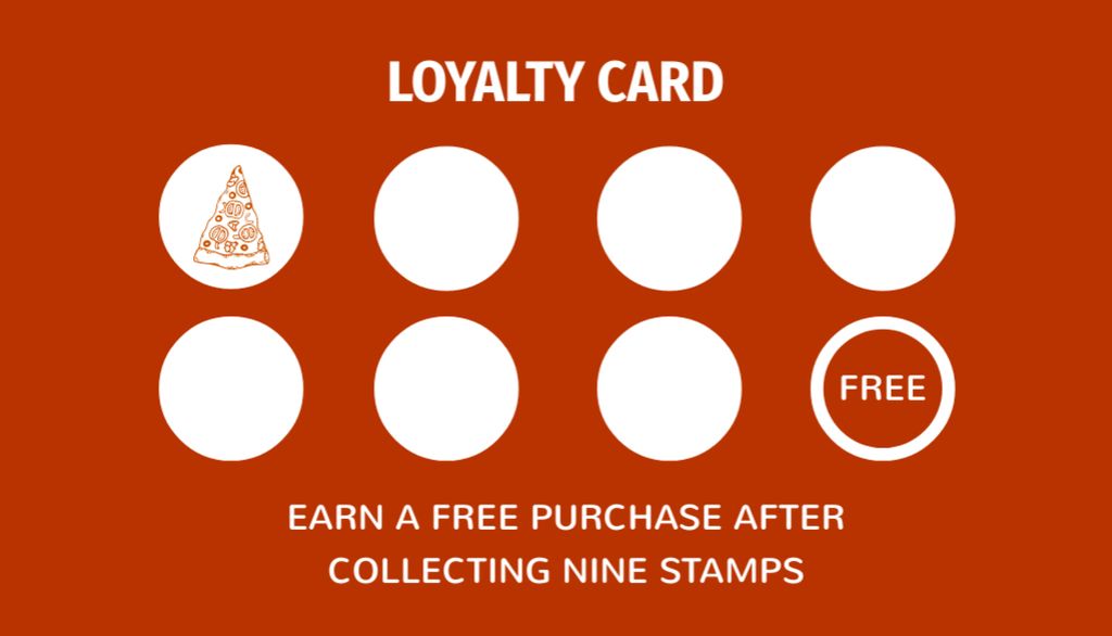 Pizza Store Loyalty Offer Business Card US Šablona návrhu