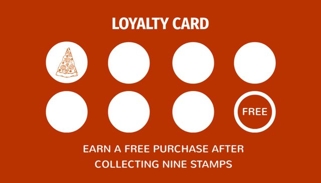 Plantilla de diseño de Pizza Store Loyalty Offer Business Card US 