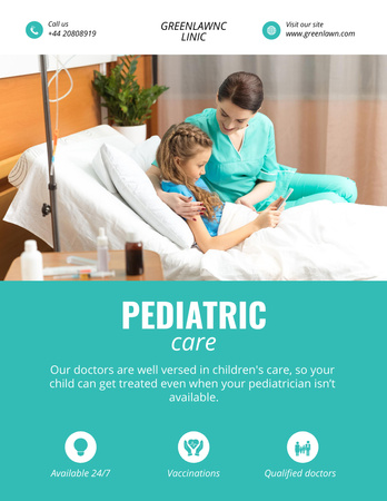 Designvorlage Pediatric Care Services Offer für Poster 8.5x11in