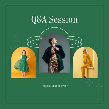 Designvorlage Collage mit Einladung zur Q&A-Session für Instagram