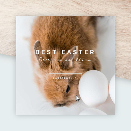 Plantilla de diseño de Cute bunny with Easter eggs Animated Post 