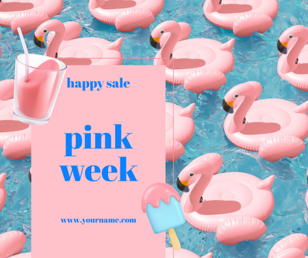 Trendikkäitä vaaleanpunaisia kesäjälkiruokia Facebook Design Template
