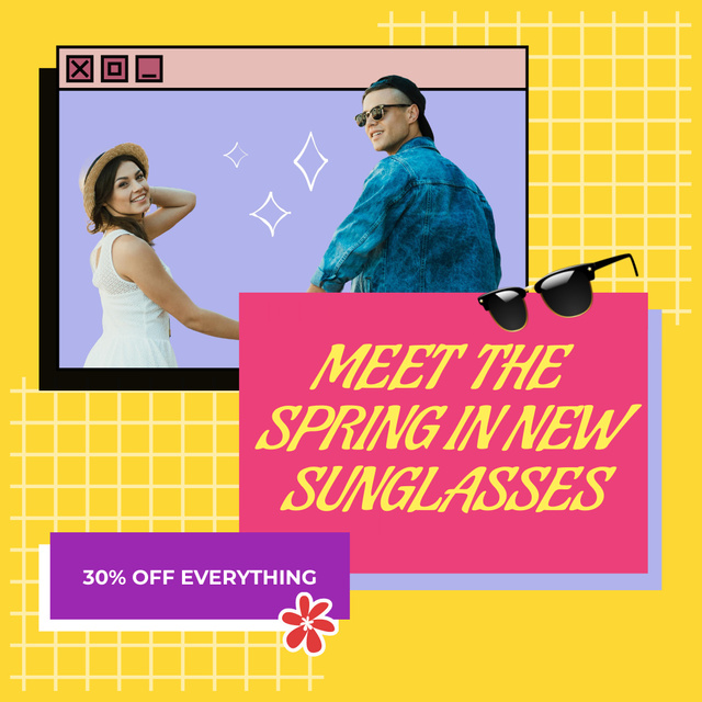 Plantilla de diseño de Sunglasses Collection For Spring Animated Post 