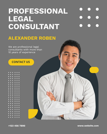 Services of Professional Legal Consultant Instagram Post Vertical Design Template