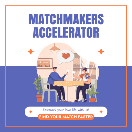 Designvorlage Matchmaking-Beschleunigerdienste für Instagram