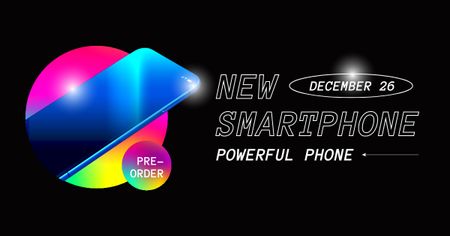 Designvorlage Powerful New Smartphone Pre-Order Offers für Facebook AD