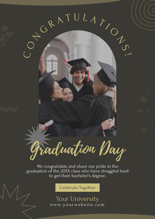 Ontwerpsjabloon van Poster van Felicitaties voor studenten op afstudeerdag