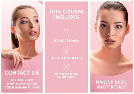 Proposal of Basic Makeup Workshop with Beautiful Woman Brochure Design Template