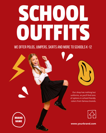 Platilla de diseño Unbeatable Prices for School Outfit Poster 16x20in