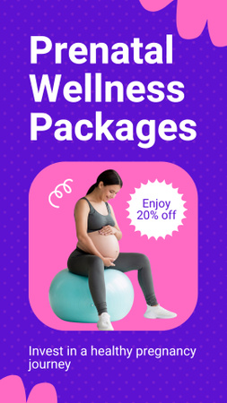 Ontwerpsjabloon van Instagram Story van Prenataal wellnesspakket met korting voor een gezonde zwangerschap