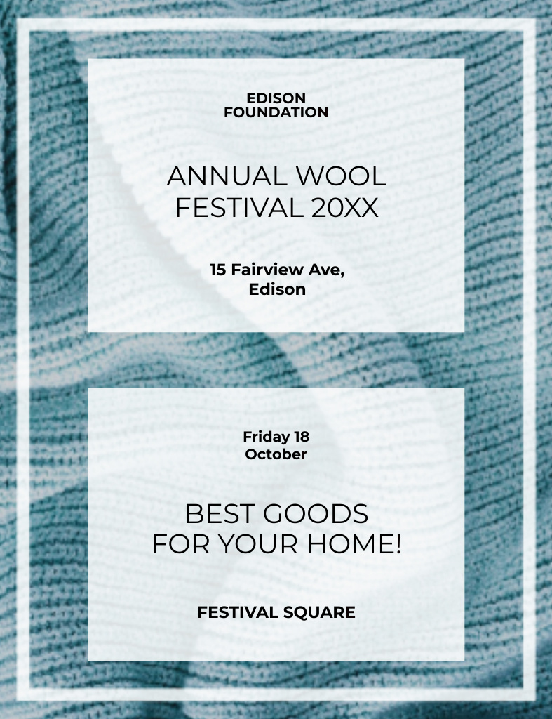 Designvorlage Annual Wool Festival And Knitting For Home für Invitation 13.9x10.7cm