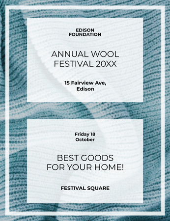Annual Wool Festival And Knitting For Home Invitation 13.9x10.7cm Design Template