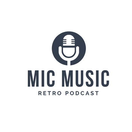 Retro Podcast Emblem Logo Design Template