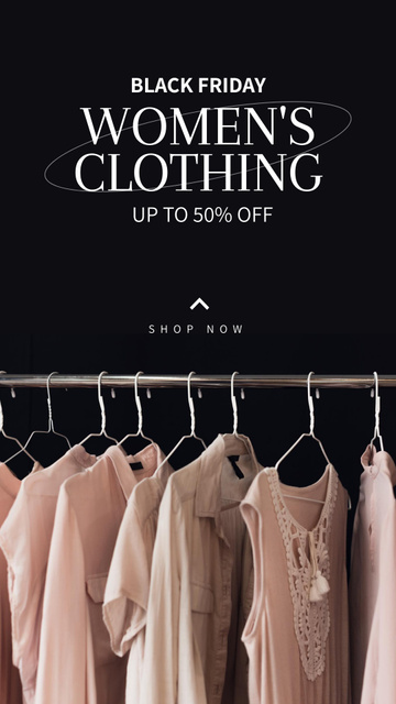 Female Clothing Sale on Black Friday Instagram Story Modelo de Design