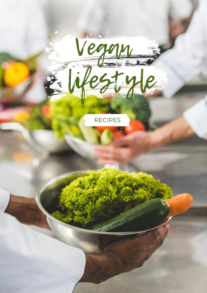 Vegan Lifestyle Concept with Delicious Cake Poster Πρότυπο σχεδίασης